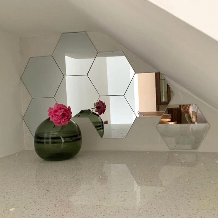 Pasqyra 6 Këndëshe 3D Murale - Figura 5